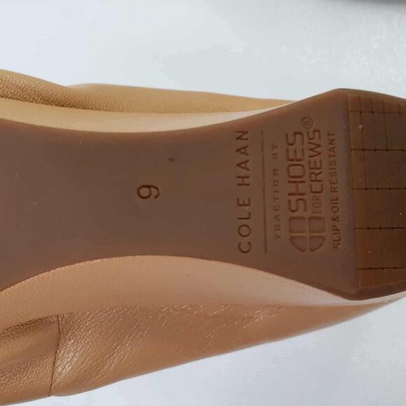 Cole Haan Ballet Flats Wedge Round Toe Women's Slip On Size 9 Tan - Picture 7 of 9